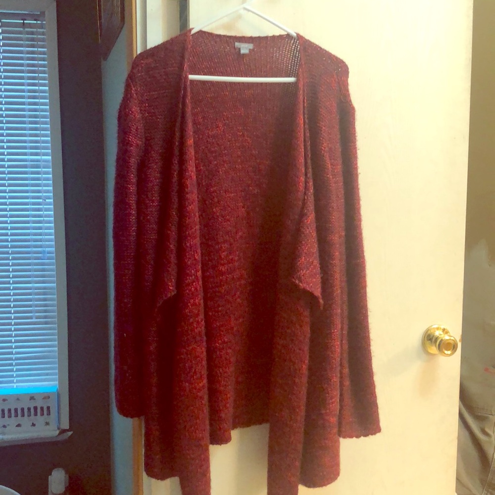 Beautiful sweater wrap overcoat maroon color